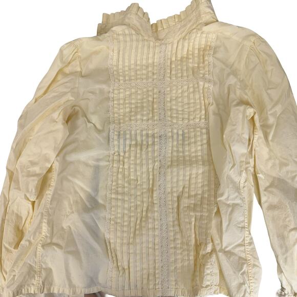 Vintage Nantucket Pintuck Blouse – 1980s Edwardian Style Cotton Top, Size 8 - Picture 13 of 16